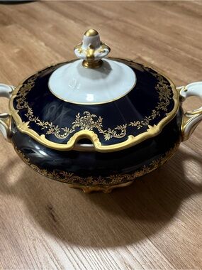 Weimar Katherina  Floral Etch Kobalt Big TUREEN- Excellent (shipping included)